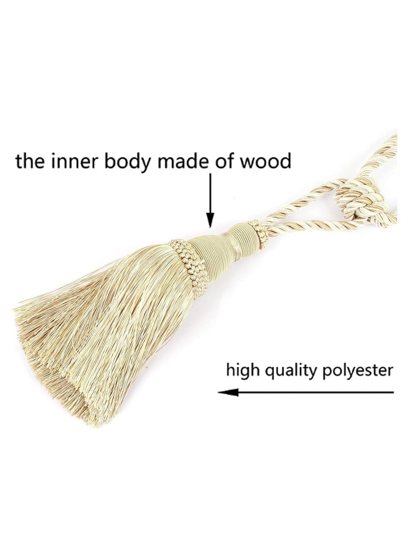 NANAO حبل ربط ستائر مع خيوط - عبوة من 2 (بيج مختلط) - Image 2