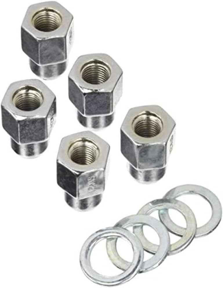 Weld Racing Lug Nut Set of 5, 1/2-20 in Thread, 13/16 in Hex Head, Chrome Steel with Washers