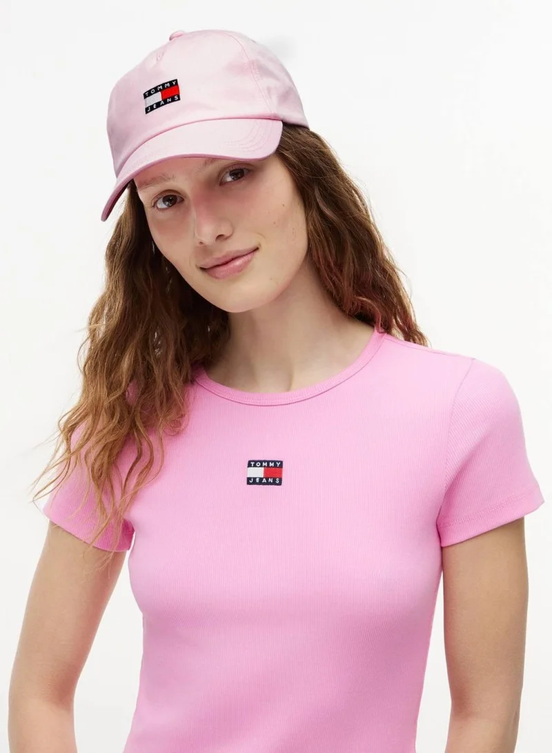 Tommy Jeans Pink Breeze Heritage Logo Patch Baseball Cap for Women | Best Price UAE