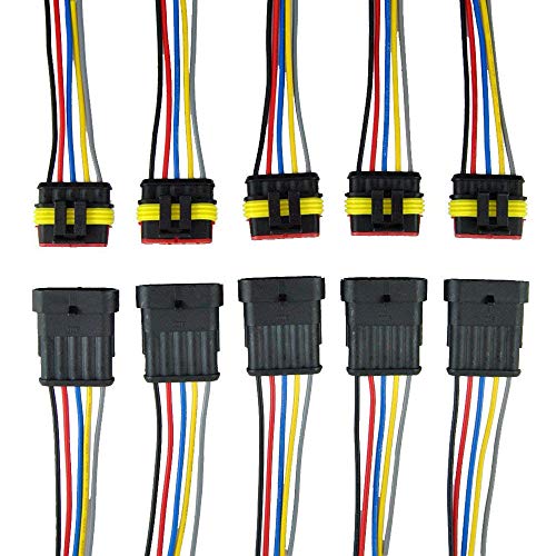 ZYTC 5 Pin Way Car Waterproof Wire Connector Plug Auto Electrical Wire Connectors AWG Terminal Pack of 5 - Image 1