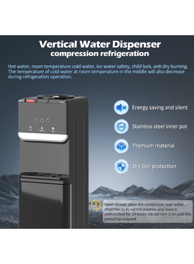 NEWLAN 3 Temperature Compressor Water Dispenser with Child Lock & Bottom Storage for Home & Office ＆ gym 82*27*25cm - Image 2