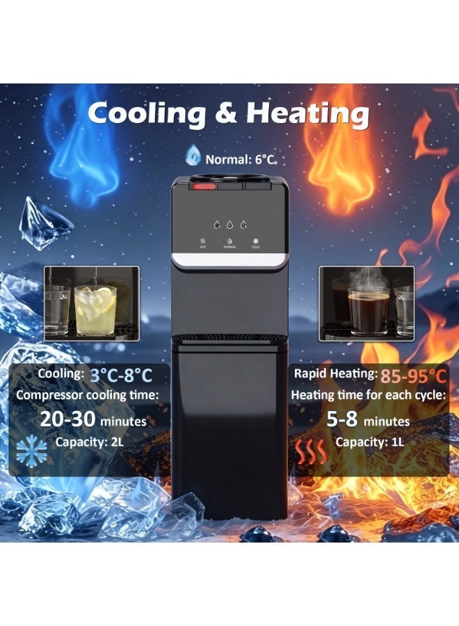 NEWLAN 3 Temperature Compressor Water Dispenser with Child Lock & Bottom Storage for Home & Office ＆ gym 82*27*25cm - Image 4