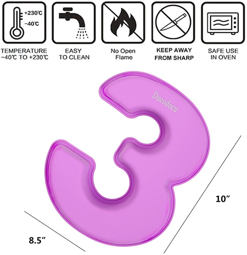 Ducodocu Large Number Cake Pan for Baking 3D Silicone Cake Mold DIY Baking Mold Novel Cake Tins for Birthday Wedding Anniversary Number of 3 - Image 3
