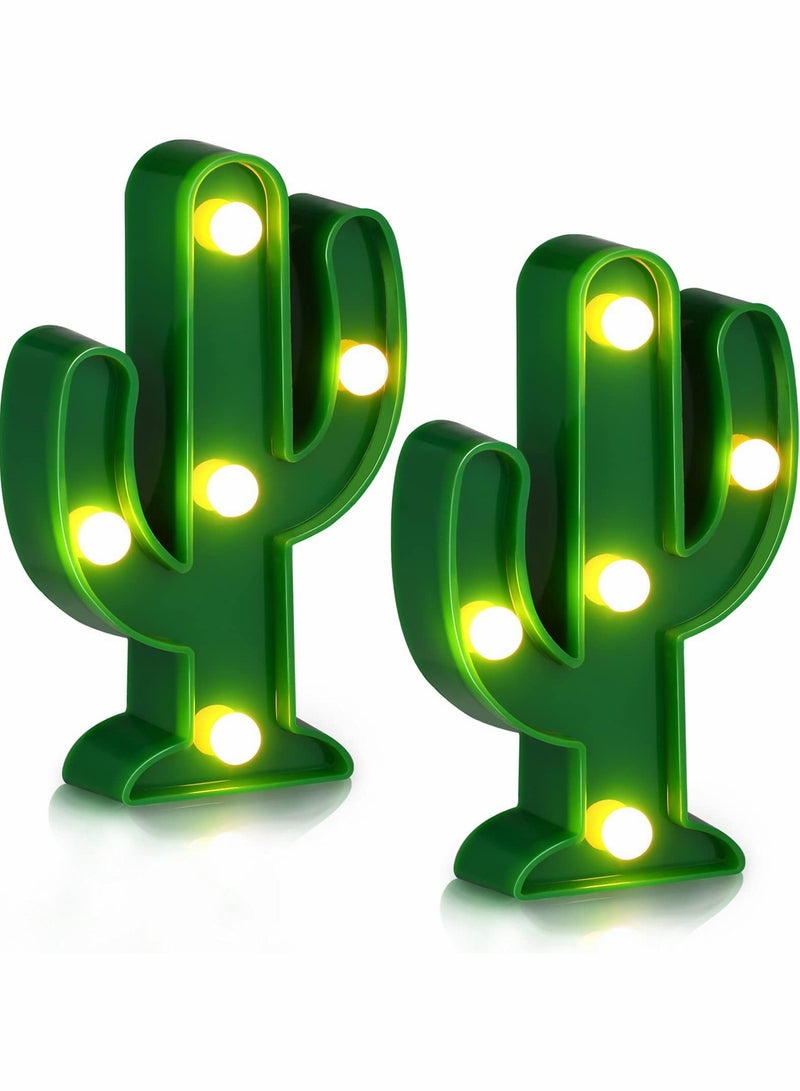 Excefore ضوء الصبار LED، 2 قطع ضوء ليلي LED، مصباح طاولة ليلي لطيف زخارف الصبار - Image 1