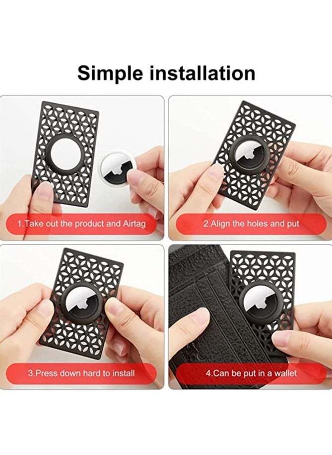 SYOSI - Card Case for Apple Airtag, Apple Airtag Holder 2 Packs, Ultra Slim Credit Card Size AirTags Case for Purse, Wallet, Handbag, Backpack, Work Card Anti-lost Protective Case (Black) - Image 1