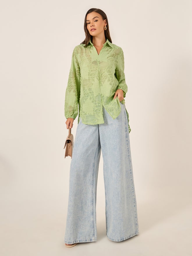 ستايلي قميص بقبة سبريد بنقشة ستيل، مقاس عادي - Image 2