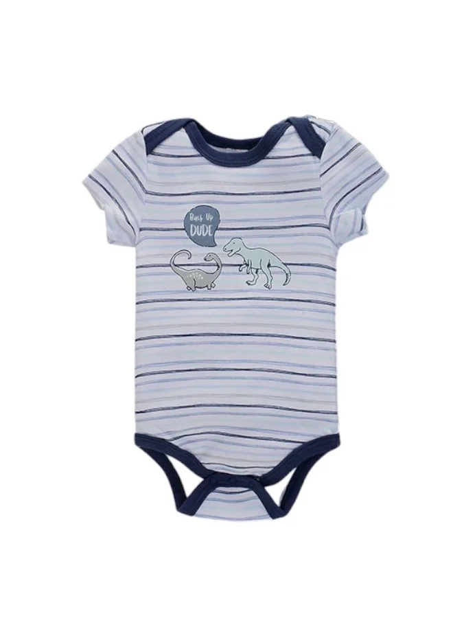 Bambimici Bambimici Dinosaur Back Up Dude Print Short Sleeve with Pyjama 3-Piece