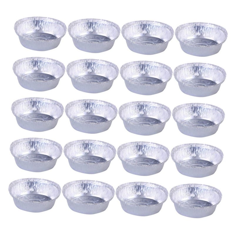 20 Pcs Round Aluminum Baking Bowls High Temperature Resistant Disposable Foil Pans - Image 2