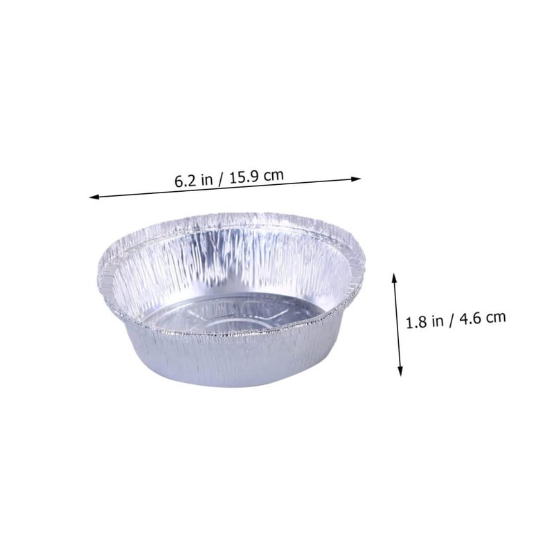 20 Pcs Round Aluminum Baking Bowls High Temperature Resistant Disposable Foil Pans - Image 3
