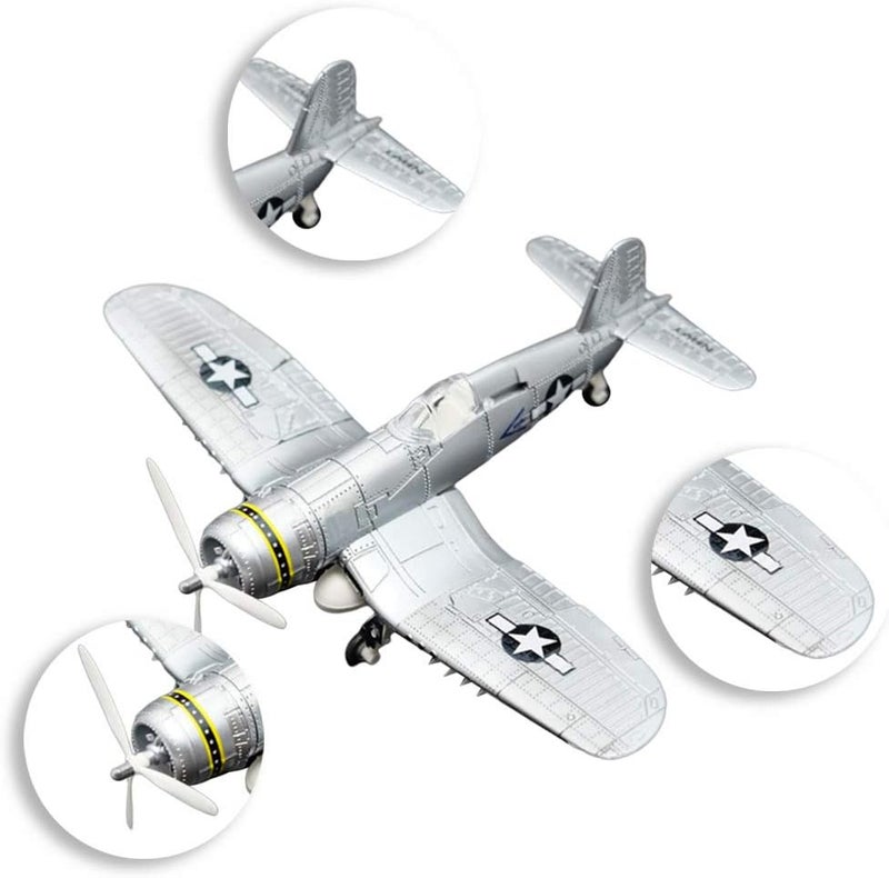 klarako Simulation Plastic Assembled Model Kit Airplane 1/48 Scale Aircraft Plane Model Gift for Adult - Silver - Image 5