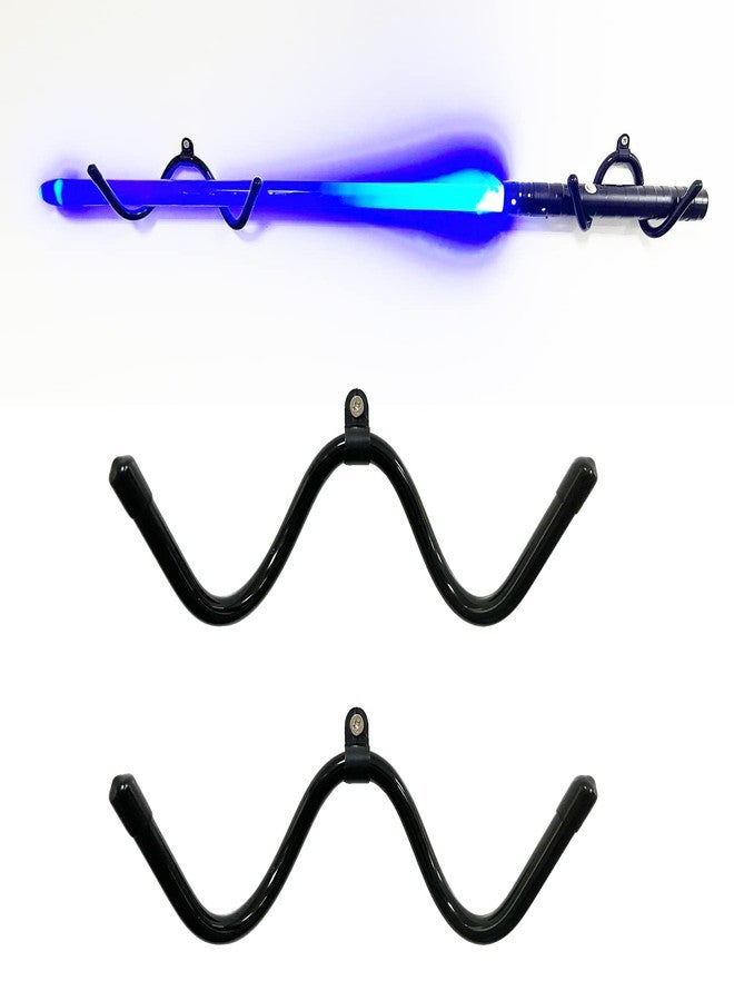 Pmsanzay Horizontal Light saber Wall Mount Wall Rack Wall Holder Lightsaber Display Rack Hook Stand, Compatible for Any Lightsaber, Black Pack of 2 - Hardware Included. - Image 1