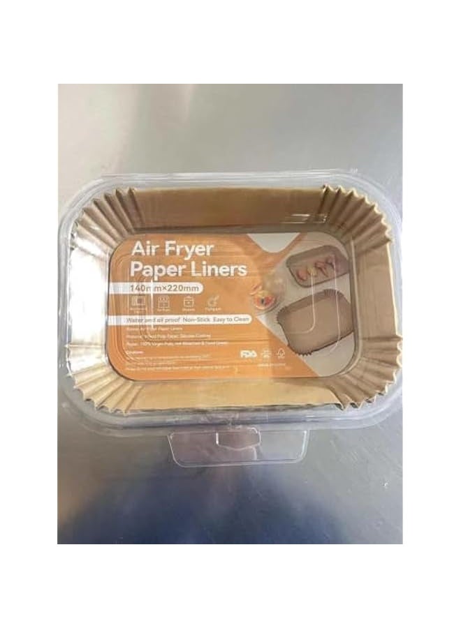 Green Tiger Pack of Disposable Rectangular Air Fryer Paper Liners - Food Grade Non-Stick Silicone Coating (220x140x45mm) - Image 2
