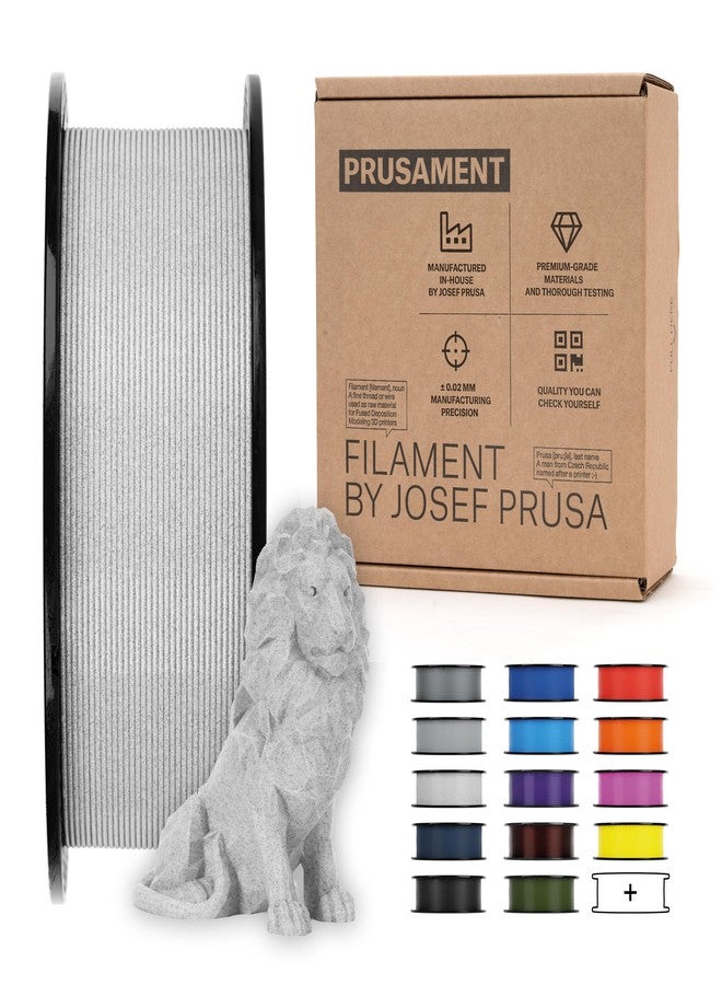 Prusament خيوط طباعة ثلاثية الأبعاد بروسامنت الممتازة PLA رمادي رخامي 1.75 مم - بكرة 1 كجم - دقة عالية ±0.02 مم - سهلة الطباعة - تشوه منخفض - لا تشابك - مثالية للمبتدئين والمحترفين - Image 1