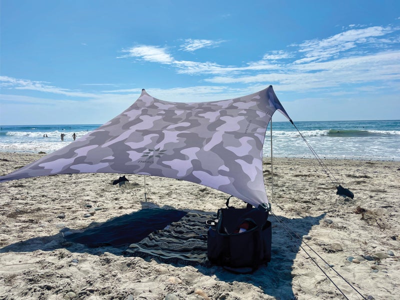 Neso Portable Beach Tent Sun Shelter with Sand Anchor Lightweight Beach Shade Canopy Easy Setup for Family Outings Patented Reinforced Corners UPF 50 Sun Protection 7 x 7ft Grey Camo - Image 2