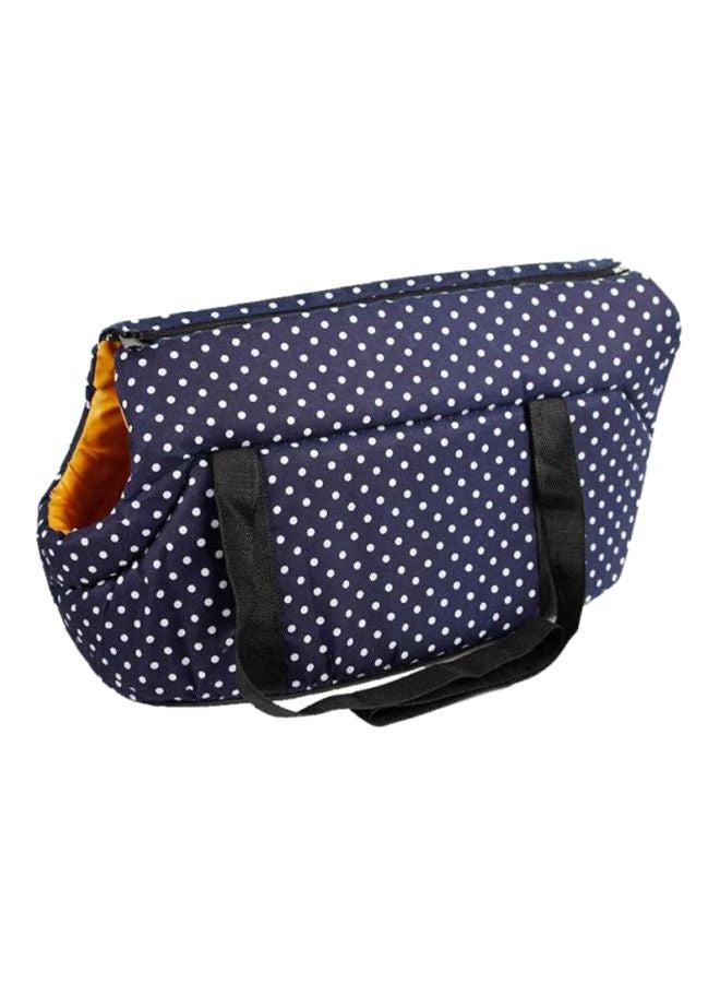 NIBEMINENT Polka Dot Printed Pet Carrying Shoulder Bag Navy/White 35x20x20cm - Image 1