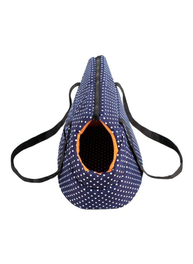 NIBEMINENT Polka Dot Printed Pet Carrying Shoulder Bag Navy/White 35x20x20cm - Image 2
