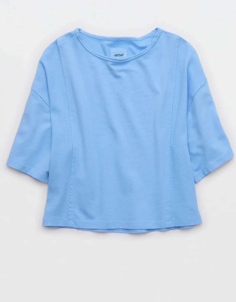 Aerie  Aerie Unwind Waffle T-Shirt for Women | Best Price UAE