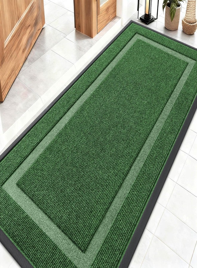 OLANLY Front Door Mat Indoor Outdoor Entrance, Waterproof All-Season, All-Weather Doormat, Sturdy Natural Rubber, Fade Resistant, Low Profile, Easy Clean Patio Porch Entryway Mat, 59x23, Green - Image 1
