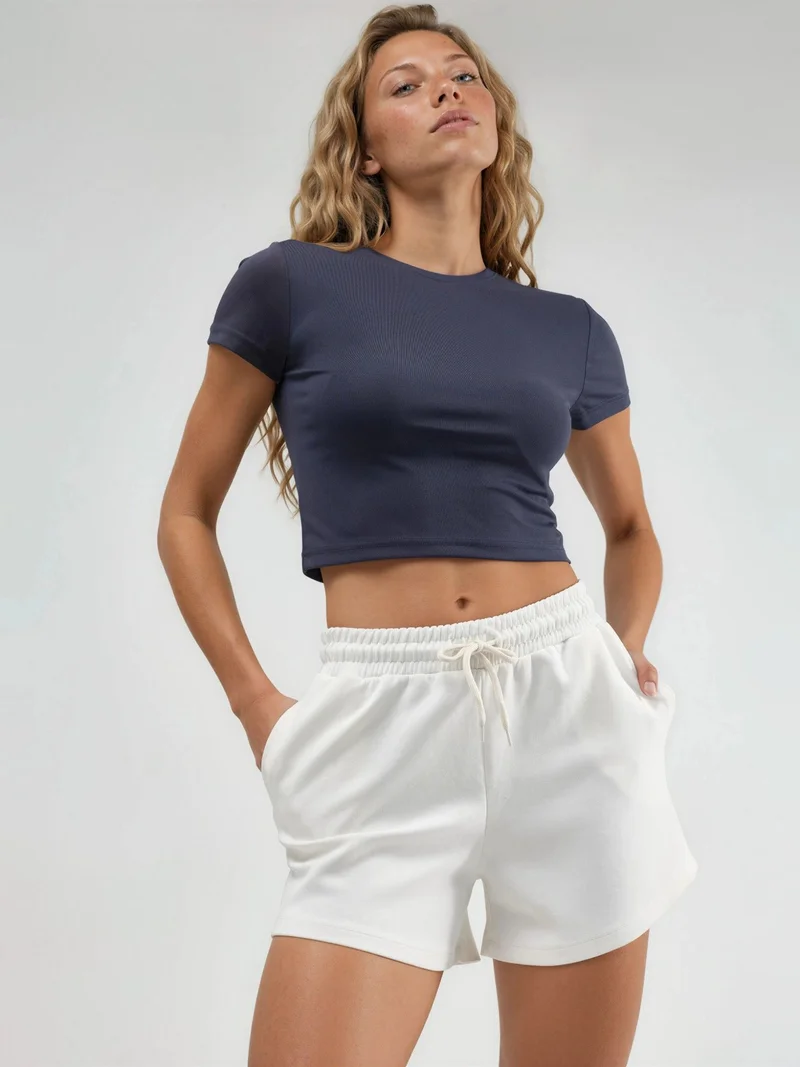 بوسيم BUSEM Elastic Waist Modal Shorts with Pockets