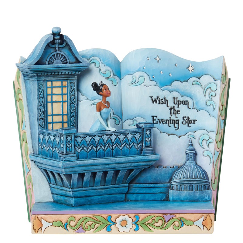 Enesco Disney Traditions Collection by Jim Shore The Princess and The Frog Storybook Tiana Figurine Stone Resin Hand Painted Crafted Collectible Disney Princess Figurines Home Decor Statue 7 Inch