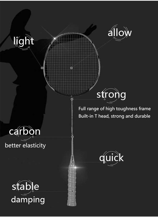 ZCM-HAPPY - A pair of carbon fiber badminton rackets 80-85 grams - Image 1