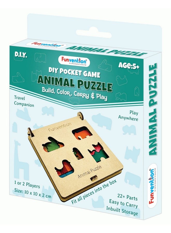 فنفينشين لعبة Funvention (عبوة من 12 قطعة) أحجية حيوانات قابلة للحمل والسفر، هدايا عيد ميلاد للأطفال من سن 4 سنوات فما فوق، لعبة لوحية تعليمية ممتعة، عبوة للحفلات - Image 5