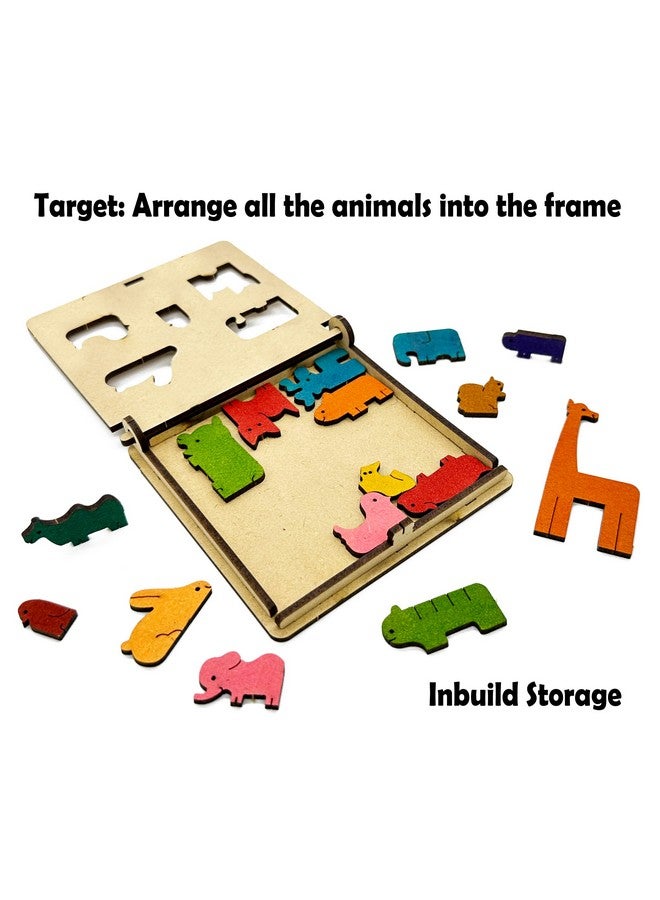 فنفينشين لعبة Funvention (عبوة من 12 قطعة) أحجية حيوانات قابلة للحمل والسفر، هدايا عيد ميلاد للأطفال من سن 4 سنوات فما فوق، لعبة لوحية تعليمية ممتعة، عبوة للحفلات - Image 3