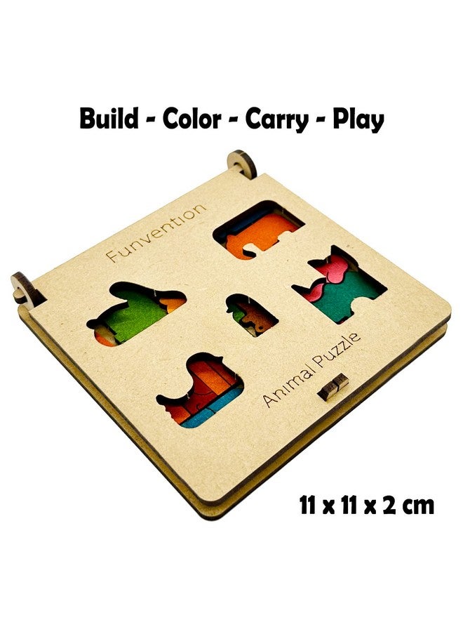 فنفينشين لعبة Funvention (عبوة من 12 قطعة) أحجية حيوانات قابلة للحمل والسفر، هدايا عيد ميلاد للأطفال من سن 4 سنوات فما فوق، لعبة لوحية تعليمية ممتعة، عبوة للحفلات - Image 2