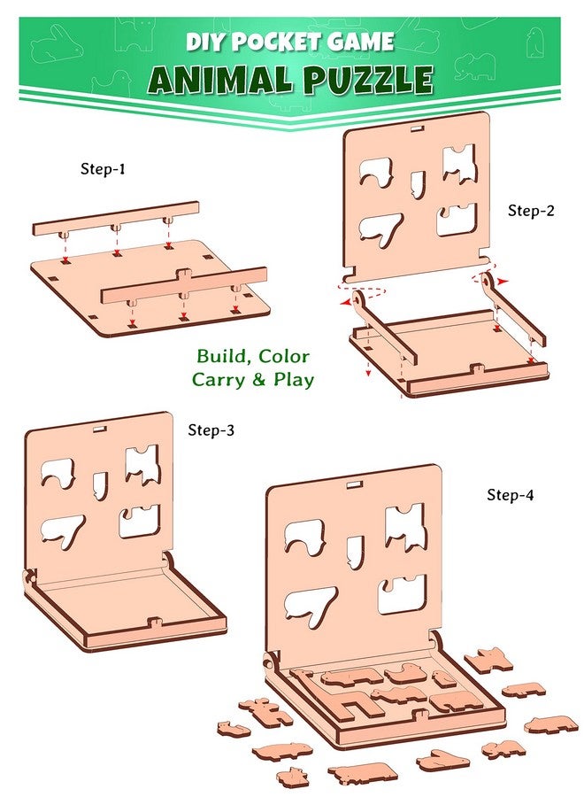 فنفينشين لعبة Funvention (عبوة من 12 قطعة) أحجية حيوانات قابلة للحمل والسفر، هدايا عيد ميلاد للأطفال من سن 4 سنوات فما فوق، لعبة لوحية تعليمية ممتعة، عبوة للحفلات - Image 4
