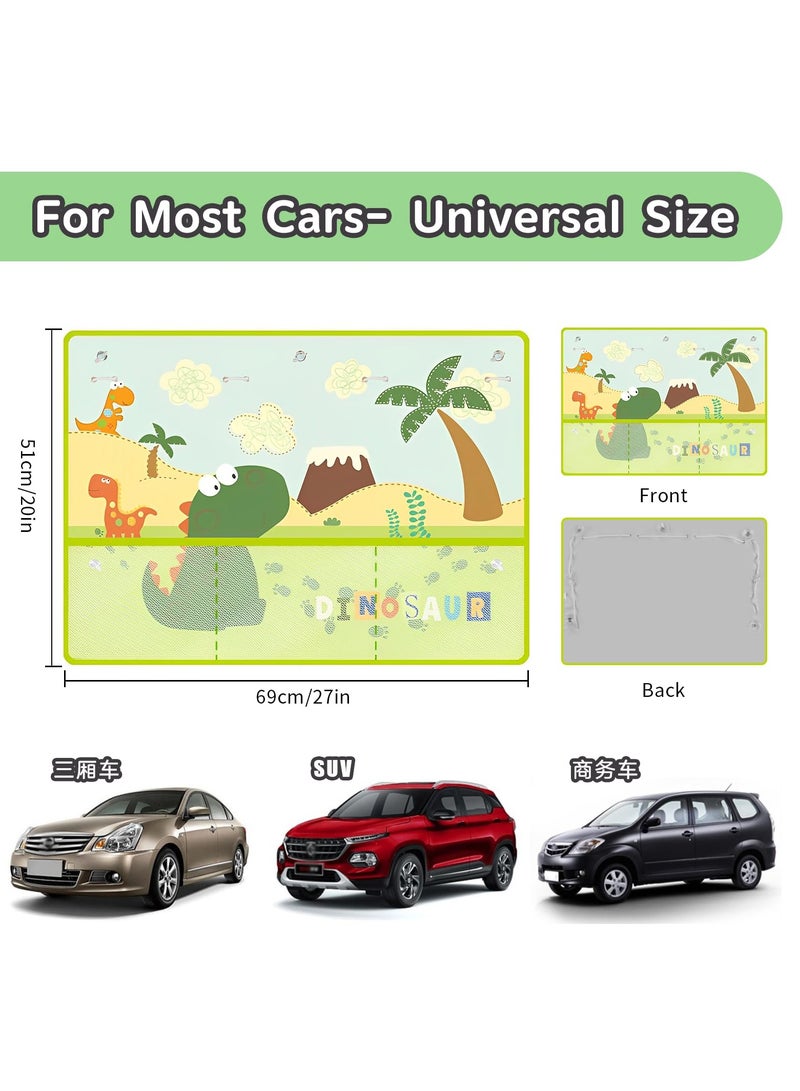 SYOSI Car Window Shades for Baby, Retractable Car Sunshades with Suction Cup and Storage Net for Side Windows, Universal Children's Car Blinds - Image 2