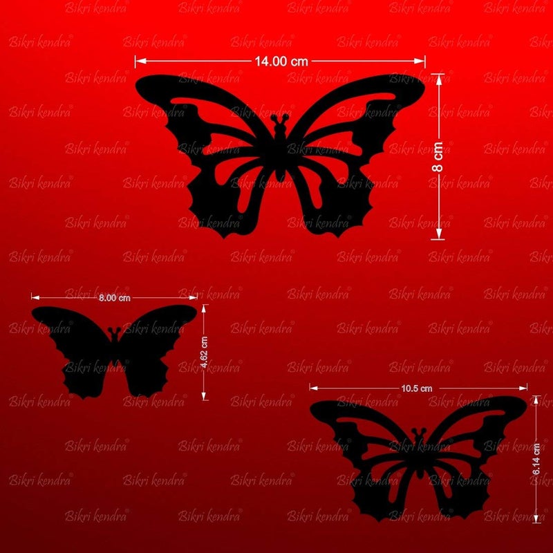Chote Mote Seller Chote Mote Seller Butterfly 14 3D Mirror Wall Stickers Acrylic stickers Decorative mirror Silver pack of 3  - Image 2