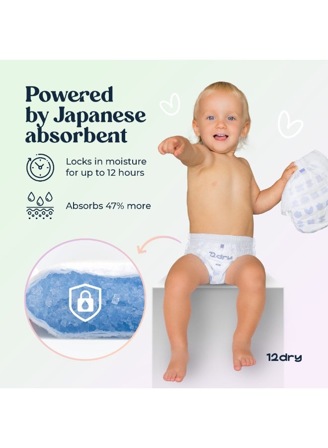 12dry Diapers Size Newborn Pack 4 (140 Count) Ultra Absorbent Dual-Layer Thin and Breathable Eco-Friendly with Soft Elastic Waistband - Image 3
