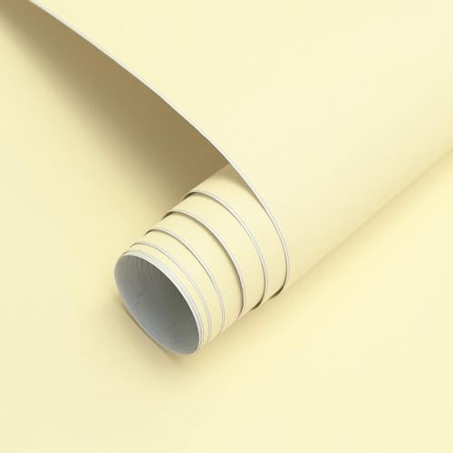 FOKRIM Plain Yellow Wallpaper for Walls (45x300) Sticker Wallpaper Peel and Stick Removable Self Adhesive Waterproof Wallpaper - Image 1