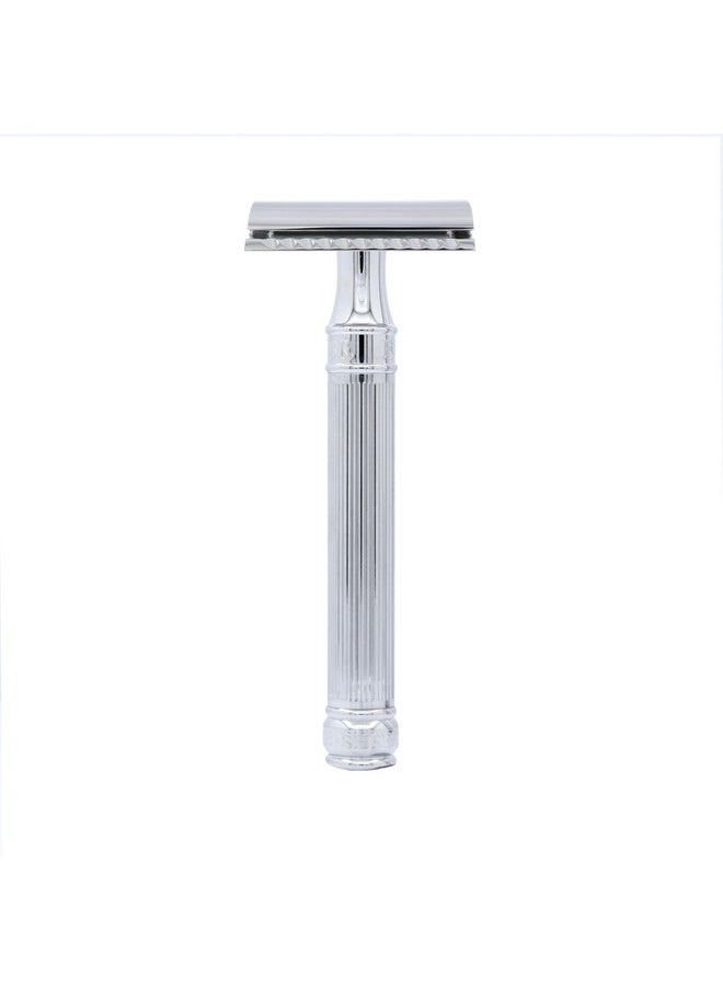 Edwin Jagger - Edwin Jagger Chrome Lined Double Edge Razor - Long Handle - Image 1