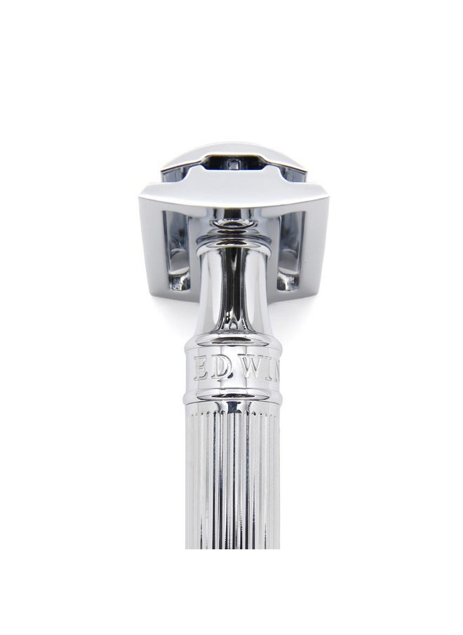Edwin Jagger - Edwin Jagger Chrome Lined Double Edge Razor - Long Handle - Image 1