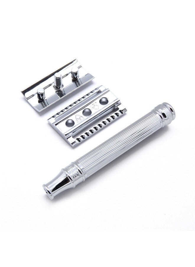Edwin Jagger - Edwin Jagger Chrome Lined Double Edge Razor - Long Handle - Image 1