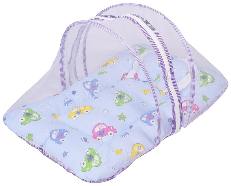Bantoo Flat Bed Baby Bed New Born Baby Bedding Set | Cotton | Mattress | Mosquito Net | Insect Protector | Boys & Girls | Essential Items | Gifts | Products All | Infants (0-6 M) (Blue) - Image 2