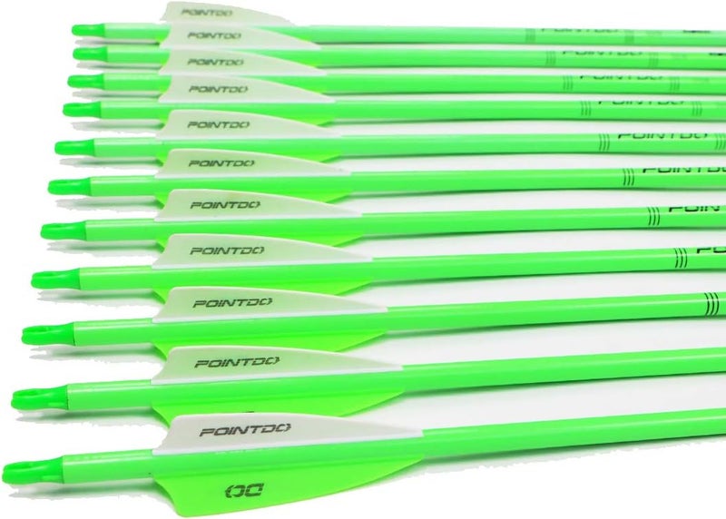 Pointdo 30inch Carbon Arrow Fluorescence Color Targeting and Practice and Hunting Arrows for Compound Bow and Recurve Bow with Removable Tips(Pack of 12) - Image 4