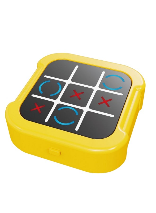 O2. 4-in-1 Yellow Electronic Touch Game for Kids and Adults, Interactive 3×3 Tic-Tac-Toe Puzzle with Human vs Machine, 2-Player Battle, Memory Training and Whack-A-Mole Modes, Portable Strategy Game - Image 1