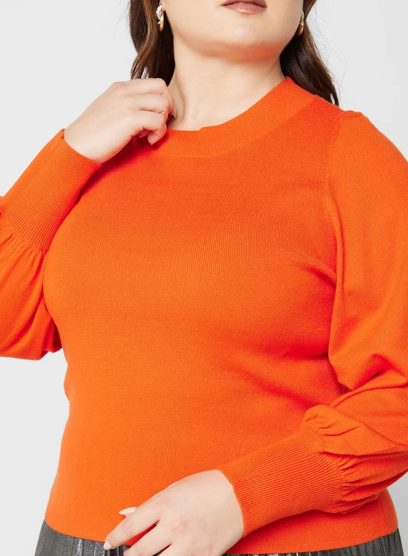 Vero Moda Curve Balloon Sleeve High Neck Sweater