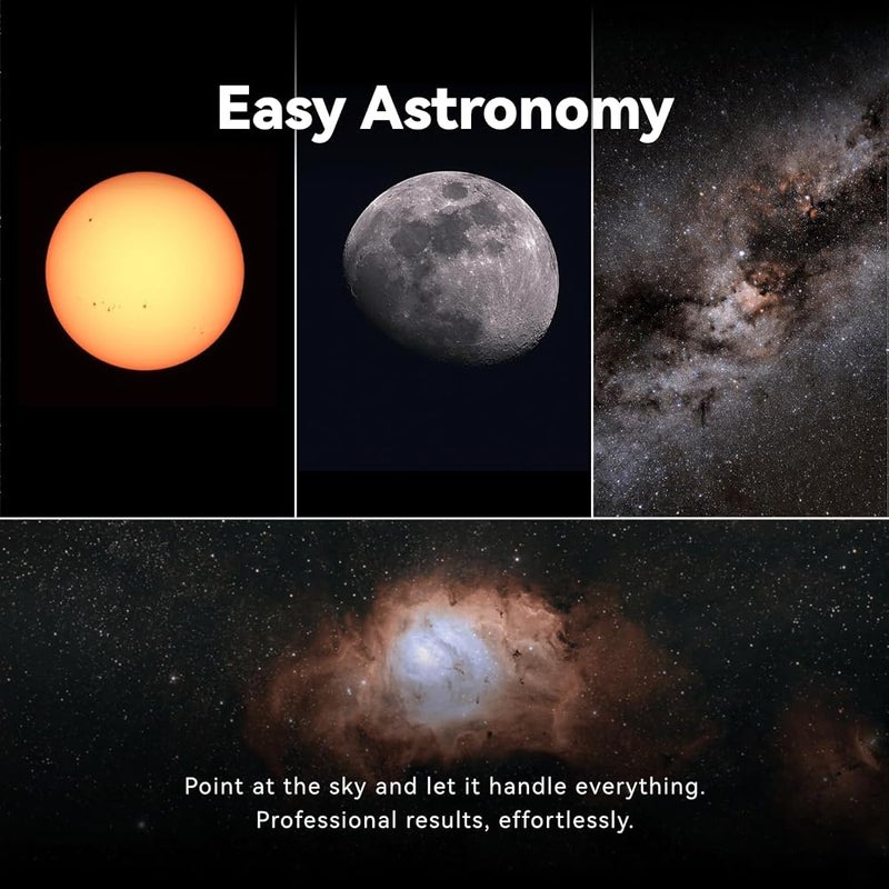 1٫ تلسكوب داوارفلاب داونت 3 الذكي (DwarfLab Dwarf 3 Smart Telescope) – محمول، يسمح بتصوير الأفلام الفلكية والحياة البرية والمناظر الطبيعية، يدعم وضع التعديل الإلكتروني (EQ Mode)، مع معالجة الصور لإزالة الغيوم، وميزة التتبع التلقائي بدقة 4K، - Image 3