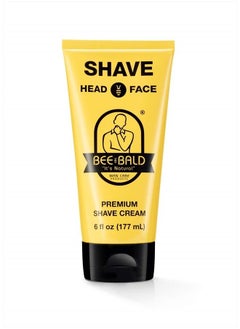 Bee Bald BEE BALD SHAVE Premium Shave Cream Goes On Light & Slick For A Shave That's Incredibly Smooth & Quick For Both Face And Head, 6 Fl Oz  - Image 1