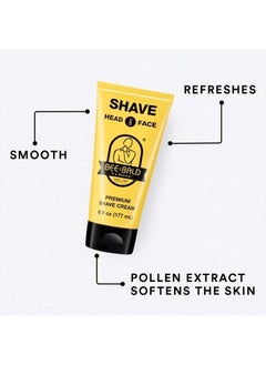 Bee Bald BEE BALD SHAVE Premium Shave Cream Goes On Light & Slick For A Shave That's Incredibly Smooth & Quick For Both Face And Head, 6 Fl Oz  - Image 4
