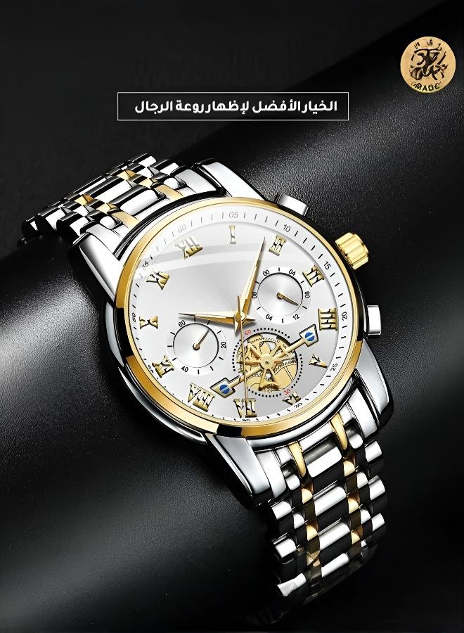 Luxury Men's Wrist Accessory with Luminous Design and Precision Mechanism - Image 2