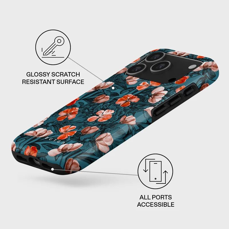 BURGA iPhone 17 Pro No Rain No Flower Premium Case Compatible with Hybrid Dual-Layer Hard Shell + Silicone Protection - Scratch-Resistant Shockproof Mobile Cover