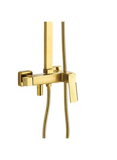 milano Danube Home Teriz Bath Shower With Rod & Rain Shower Complete Set, Brass Rain Shower Complete Set With Rods L 95 x W 43 x H 16 Cm Gold  - Image 3