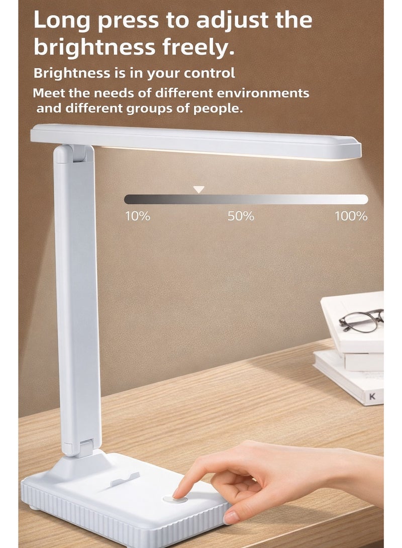 USB Rechargeable LED Desk Lamp – Table Lamp for Computer, Reading, and Studying – Eye Protection with Touch Control and Multiple Dimming – Suitable for Children, Home, and Office - Image 2
