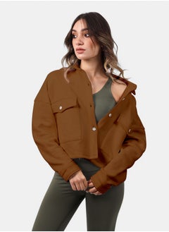 SHECHICK Shechick Melton Brown Crop Shirt  - Image 2
