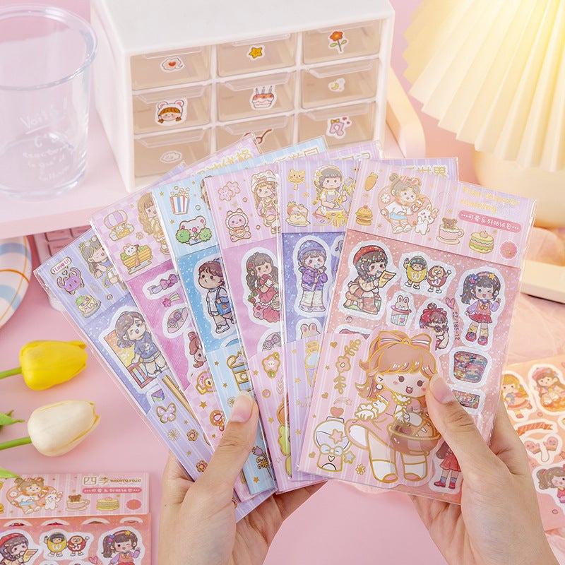 Generic Laser Sticker Set Cute Girl DIY Decal SZ-185 little brother MA series