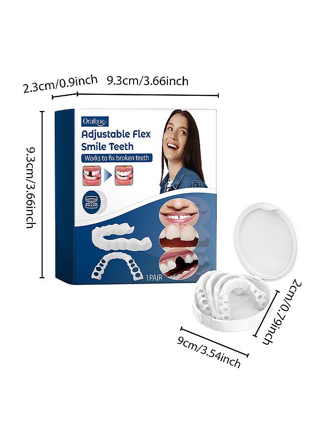 ORALHOE Silicone False Teeth Adjustable Snap On Braces - Comfortable Temporary Dental Restoration Kit, Natural Fit Temporary Dentures Socket for Men and Women - Image 2
